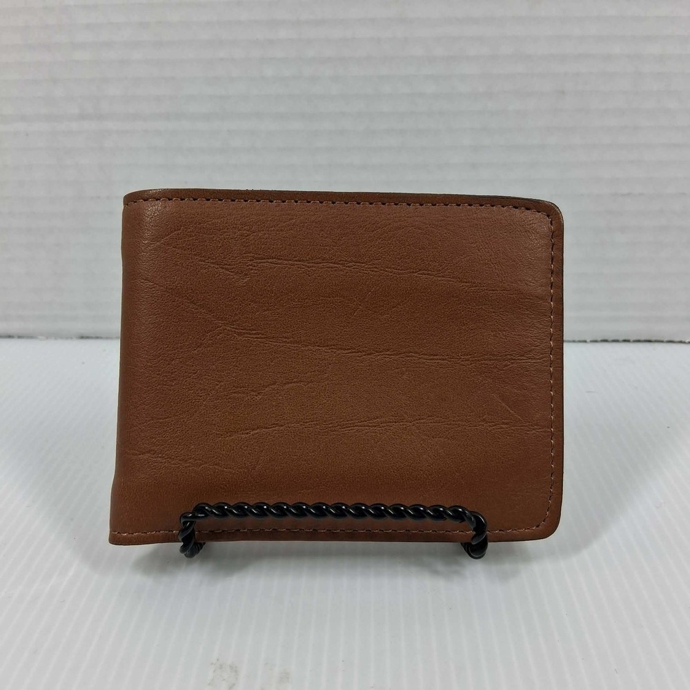 MARLBORO LEATHER BI-FOLD WALLET Vtg Made In Brazil Brown Genuine Leather